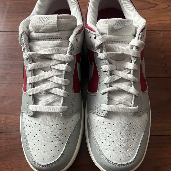 Men's Size 10 Nike Dunk Low Light Iron Ore/Gym Red Skateboard Shoes HJ9093-030 - Picture 1 of 11